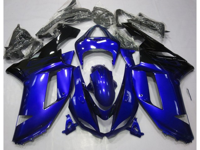 07-08 Glänzend Blau & Schwarz ZX6R Verkleidung