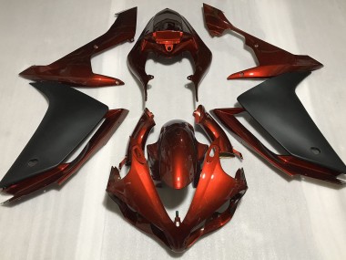 07-08 Glänzend Dunkelorange & Schwarz R1 Verkleidung