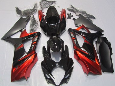 07-08 Glänzend Schwarz & Rot GSXR 1000 Verkleidung