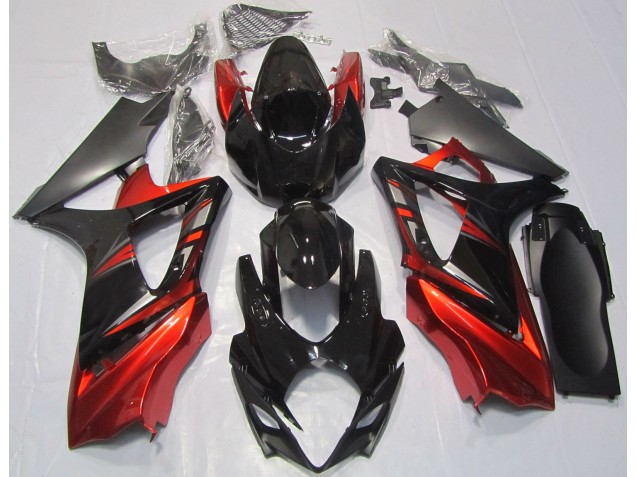 07-08 Glänzend Schwarz & Rot GSXR 1000 Verkleidung