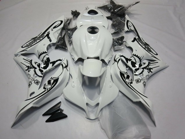 07-08 Glänzend Weiß Sonderdesign CBR600RR Verkleidung