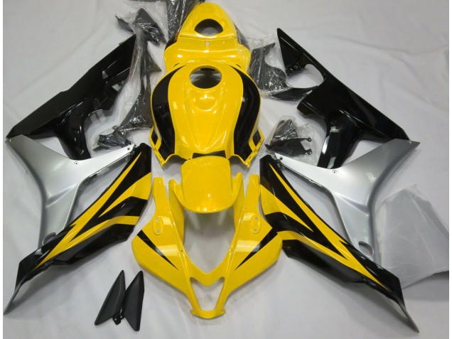 07-08 Glänzendes Gelb Silber & Schwarz CBR600RR Verkleidung