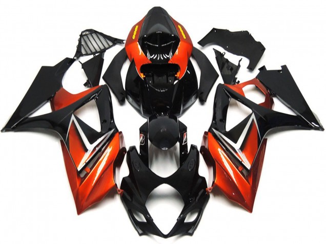 07-08 Glänzendes Schwarz & Bronzegold GSXR 1000 Verkleidung