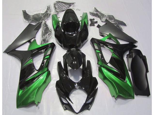 07-08 Glänzendes Schwarz & Grün GSXR 1000 Verkleidung