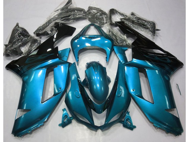 07-08 Hellblau & Schwarz Glänzend ZX6R Verkleidung