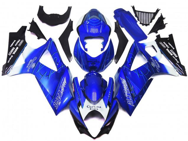 07-08 Leuchtendes Blau Mit Weiß Corona GSXR 1000 Verkleidung