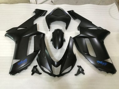 07-08 Matt Schwarzes & Blaues Logo ZX6R Verkleidung