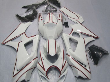 07-08 Weiß Mit Rotem Nadelstreifen GSXR 1000 Verkleidung