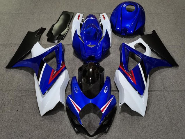 07-08 OEM Stil Glanz Blau & Weiß GSXR 1000 Verkleidung