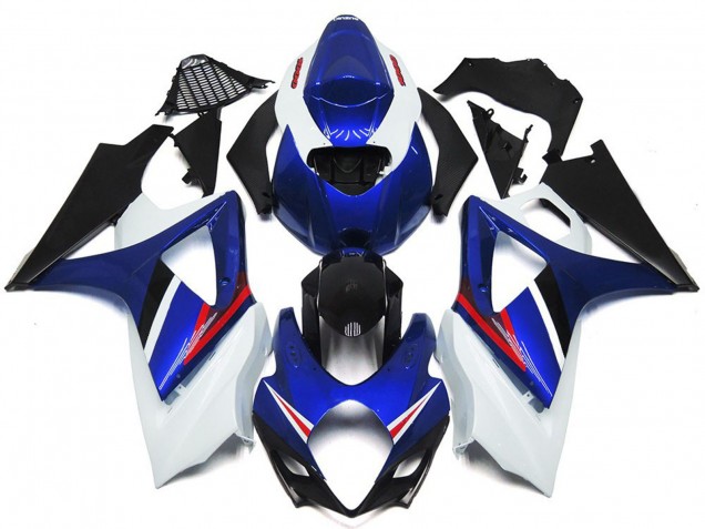 07-08 OEM Stil Glanz Blau & Weiß Rot GSXR 1000 Verkleidung