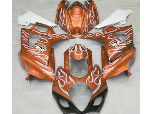 07-08 Orange Glänzend & Weiß Flame GSXR 1000 Verkleidung