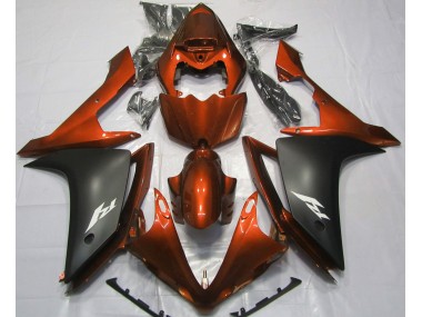 07-08 Orange Glänzend & Schwarz R1 Verkleidung