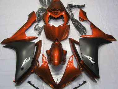 07-08 Orange Glänzend & Schwarz R1 Verkleidung