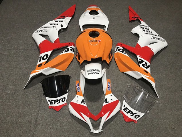 07-08 Weiß Repsol Stil CBR600RR Verkleidung