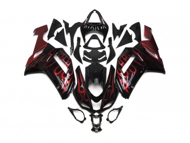 07-08 Rot Glänzend Flamme ZX6R Verkleidung
