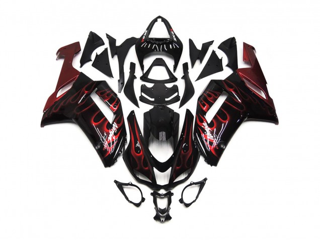 07-08 Rot Glänzend Flamme ZX6R Verkleidung