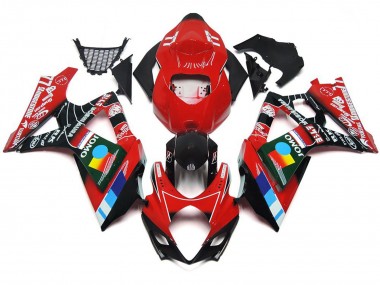 07-08 Rot Glänzend Mehrfarben-Design GSXR 1000 Verkleidung