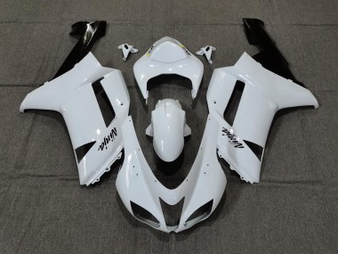 07-08 Schlichte Weißes Glanzdesign ZX6R Verkleidung