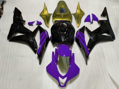 07-08 Schwarz Glänzend & Lila Mit Goldenen Akzenten CBR600RR Verkleidung