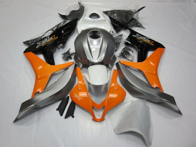 07-08 Silber Weiß & Orange CBR600RR Verkleidung