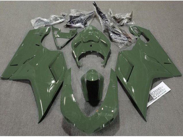 07-14 Armeegrün Glänzend Ducati 848 1098 1198 Verkleidung