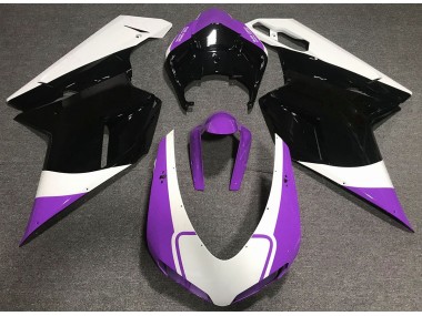 07-14 Glanz Lila Weiß & Schwarz Ducati 848 1098 1198 Verkleidung