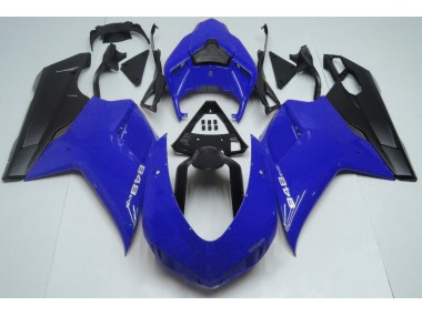 07-14 Glänzend Blau & Schwarz Ducati 848 1098 1198 Verkleidung