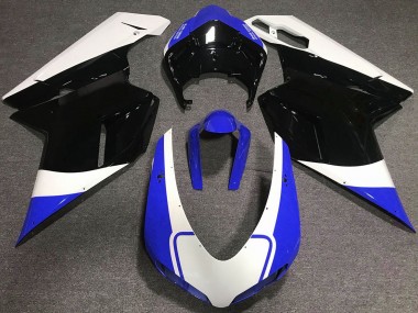 07-14 Glänzend Blau Weiß & Schwarz Ducati 848 1098 1198 Verkleidung