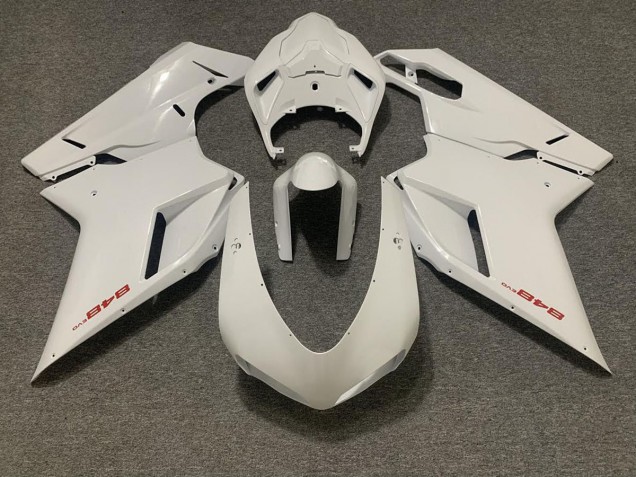 07-14 Glänzend Weiß Ducati 848 1098 1198 Verkleidung