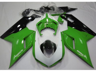 07-14 Glänzend Grün & Weiß Ducati 848 1098 1198 Verkleidung