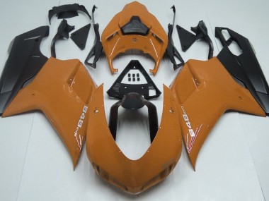 07-14 Orange Glänzend & Schwarz Ducati 848 1098 1198 Verkleidung