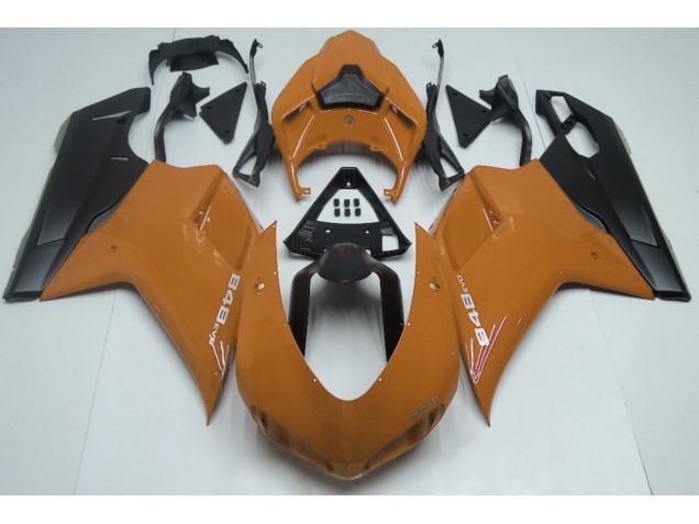 07-14 Orange Glänzend & Schwarz Ducati 848 1098 1198 Verkleidung