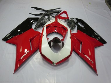 07-14 Rot & Weiß Ducati 848 1098 1198 Verkleidung