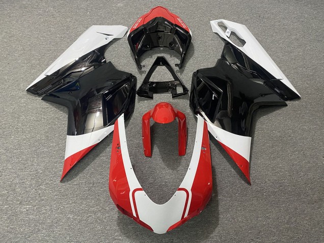 07-14 Rot Glänzend Weiß & Schwarz Ducati 848 1098 1198 Verkleidung