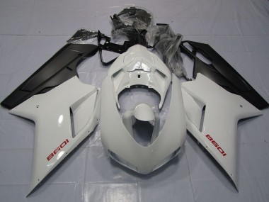 07-14 Rot Weiß & Matt Schwarz Ducati 848 1098 1198 Verkleidung