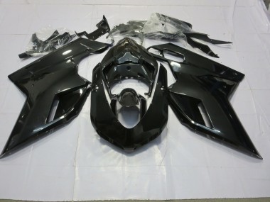 07-14 Schwarz Glänzend Ducati 848 1098 1198 Verkleidung