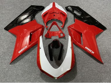 07-14 Schwarz Silber Ducati 848 1098 1198 Verkleidung