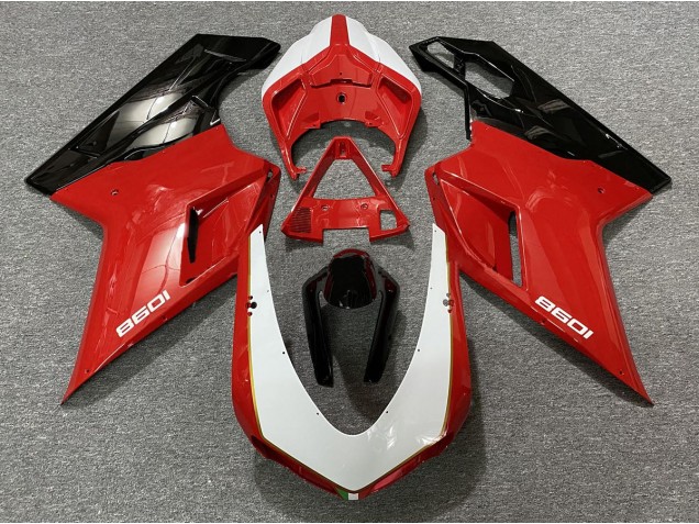 07-14 Schwarz Silber Ducati 848 1098 1198 Verkleidung