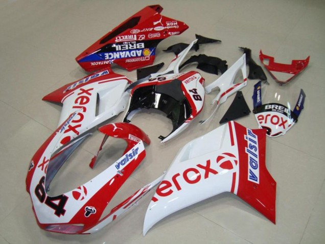 07-14 Weiß Xerox Ducati 848 1098 1198 Verkleidung