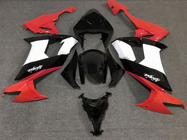 08-10 Aufkleber In Glänzendem Rot Schwarz & Weiß ZX10R Verkleidung