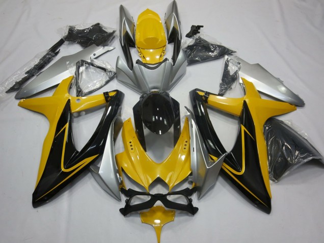 08-10 Gelb Schwarz & Silber GSXR 600-750 Verkleidung