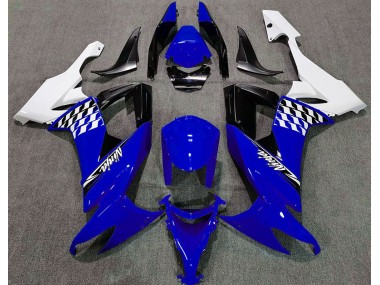 08-10 Glänzend Blau & Weiß ZX10R Verkleidung