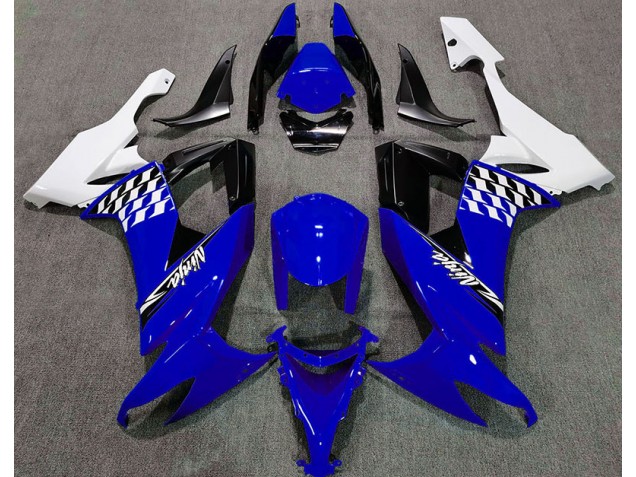 08-10 Glänzend Blau & Weiß ZX10R Verkleidung