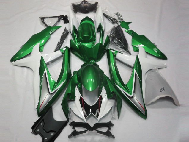 08-10 Glänzend Grün & Weiß GSXR 600-750 Verkleidung