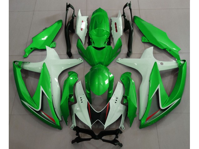 08-10 Glänzend Grün & Weiß GSXR 600-750 Verkleidung