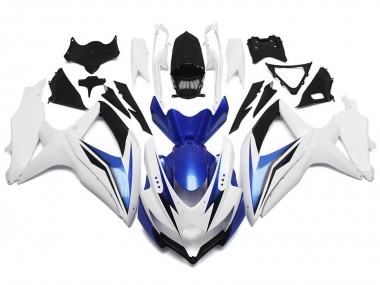 08-10 Glänzend Weiß Mit Silber & Blau GSXR 600-750 Verkleidung