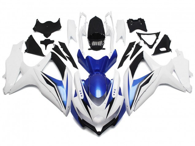 08-10 Glänzend Weiß Mit Silber & Blau GSXR 600-750 Verkleidung