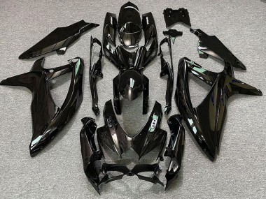 08-10 Glänzende Schwarze & Weiße Logos GSXR 600-750 Verkleidung