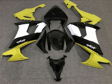 08-10 Glänzendes Gelb Schwarz & Weiß ZX10R Verkleidung