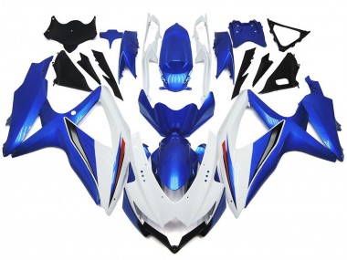08-10 Glänzendes Glänzend Weiß Mit Silber & Blau GSXR 600-750 Verkleidung